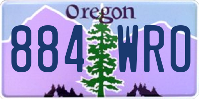 OR license plate 884WRO