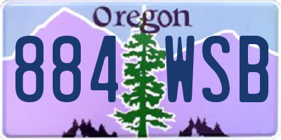 OR license plate 884WSB
