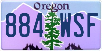 OR license plate 884WSF