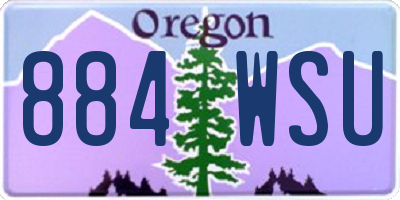 OR license plate 884WSU