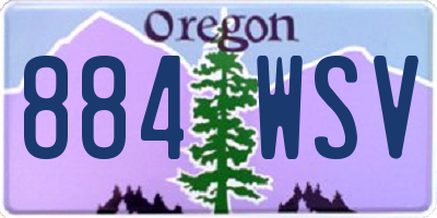 OR license plate 884WSV