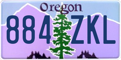 OR license plate 884ZKL