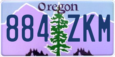OR license plate 884ZKM