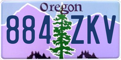 OR license plate 884ZKV