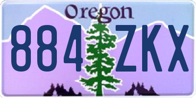 OR license plate 884ZKX