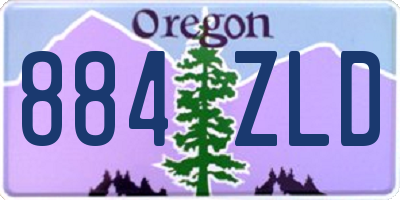 OR license plate 884ZLD
