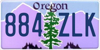 OR license plate 884ZLK