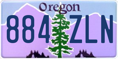 OR license plate 884ZLN