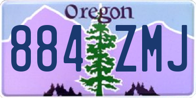OR license plate 884ZMJ