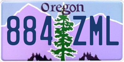 OR license plate 884ZML