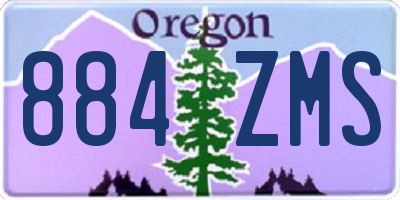 OR license plate 884ZMS