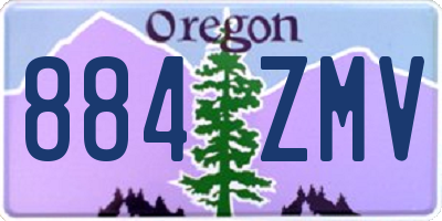 OR license plate 884ZMV