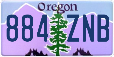 OR license plate 884ZNB