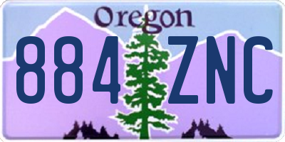 OR license plate 884ZNC