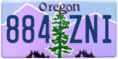 OR license plate 884ZNI