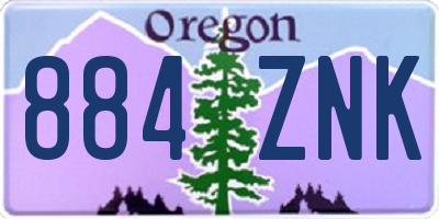 OR license plate 884ZNK