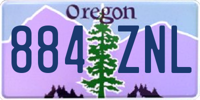 OR license plate 884ZNL
