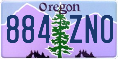 OR license plate 884ZNO