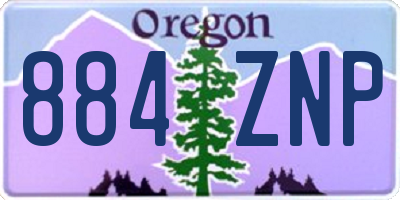 OR license plate 884ZNP