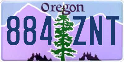 OR license plate 884ZNT