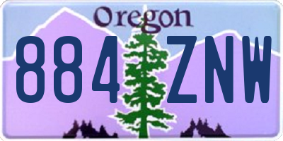 OR license plate 884ZNW