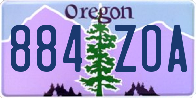 OR license plate 884ZOA