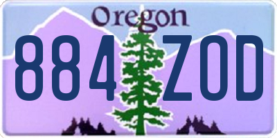 OR license plate 884ZOD