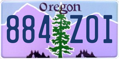 OR license plate 884ZOI