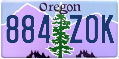 OR license plate 884ZOK