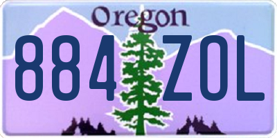 OR license plate 884ZOL