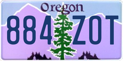 OR license plate 884ZOT