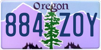 OR license plate 884ZOY