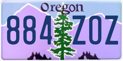 OR license plate 884ZOZ