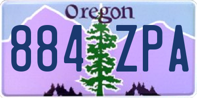 OR license plate 884ZPA