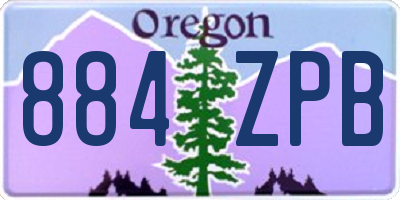 OR license plate 884ZPB