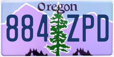 OR license plate 884ZPD