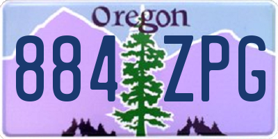 OR license plate 884ZPG