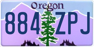 OR license plate 884ZPJ