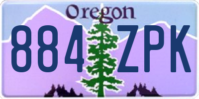 OR license plate 884ZPK