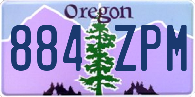 OR license plate 884ZPM