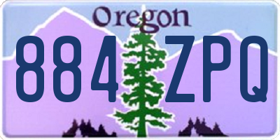 OR license plate 884ZPQ