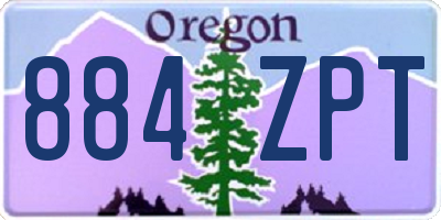 OR license plate 884ZPT