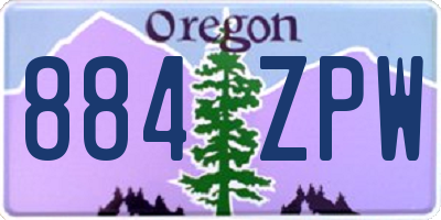 OR license plate 884ZPW