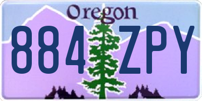 OR license plate 884ZPY