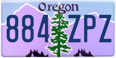OR license plate 884ZPZ