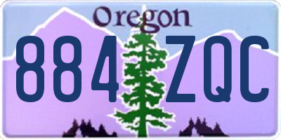 OR license plate 884ZQC
