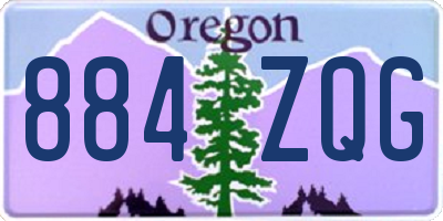OR license plate 884ZQG