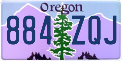 OR license plate 884ZQJ