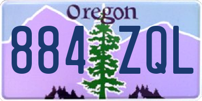 OR license plate 884ZQL