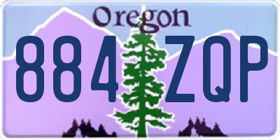 OR license plate 884ZQP